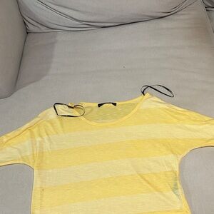 Forever 21 Sunny Yellow Striped Crop Top